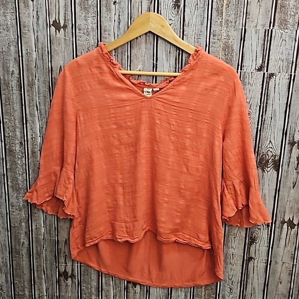 Dolan Tandy Ruffle Blouse Large